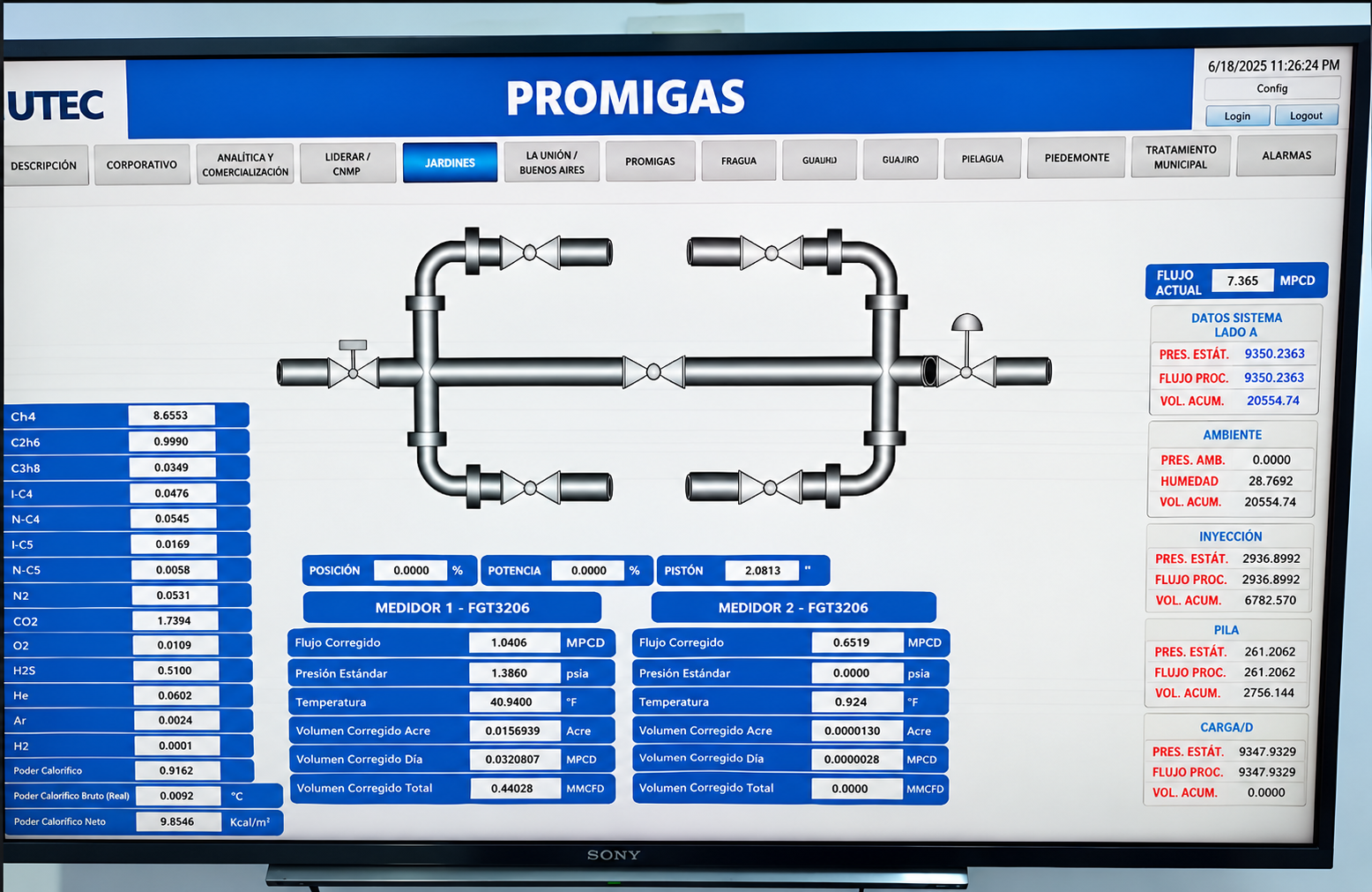 Pantalla SCADA y tablero PLC — foto 1